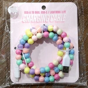 Beaded Charging Cable 2 in 1 Charger